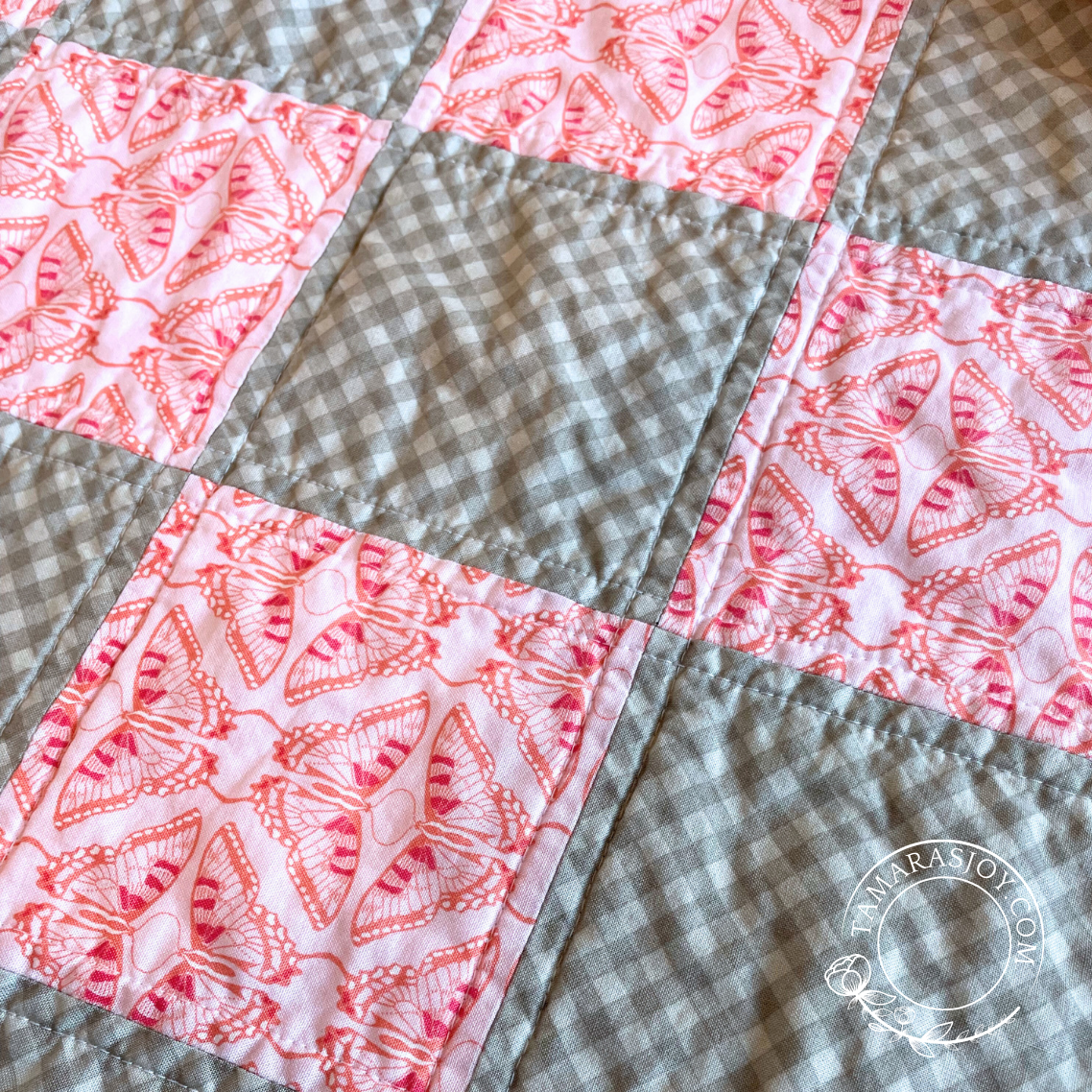 close up of the baby blanket sample